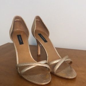 Ann Taylor Gold Glitter heels